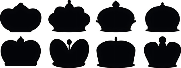 Collection of various crown silhouettes