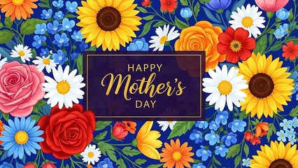Vibrant floral wishes for a happy mother's day with colorful blooms