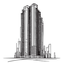 High rise building sketch. Architecture