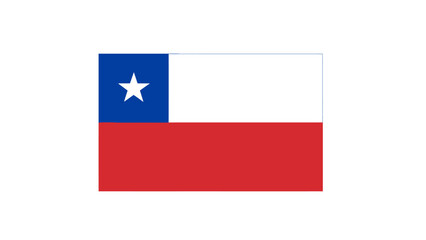 Obraz premium Chilean Flag Isolated on White Background