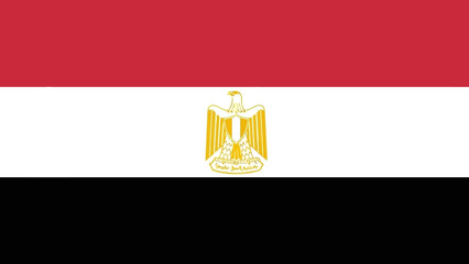Egyptian flag with emblem of Saladin's Eagle