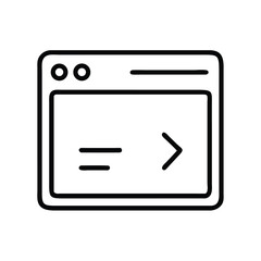 Web Browser Coding Window Line Icon for Software Development and Programming Languages
