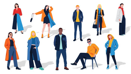 Diverse Fashionable People Collection - Modern Style Outfits
