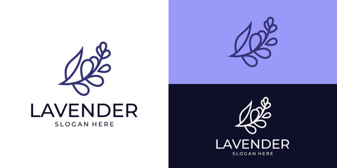 Creative simple lavender logo template. Lavender beauty plant and flower logo design vector illustration. © Hi_std