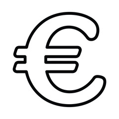 Obraz premium Simple line drawing of the euro currency symbol a financial icon