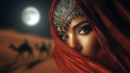 desert woman, AI generated