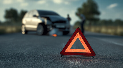 warning triangle, AI generated