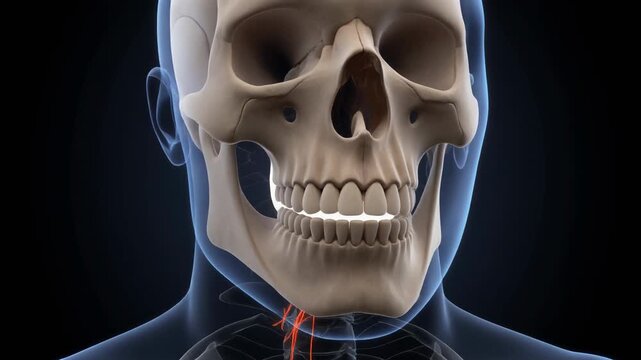 3D Orbital View of Human Skull and Infraorbital Foramen Anatomy