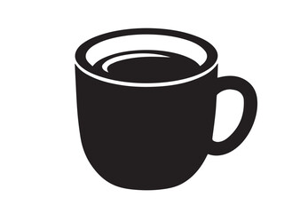 Coffee mug icon, Coffee mug silhouette vector