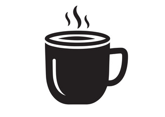 Coffee mug icon, Coffee mug silhouette vector