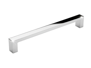 Modern chrome cabinet handle isolated on transparent background