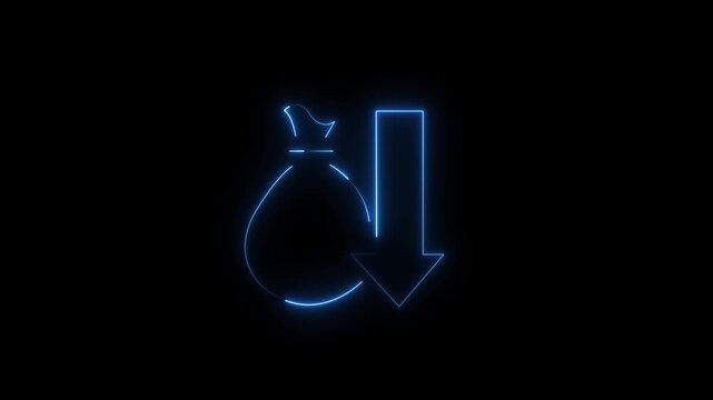 Glowing neon Business efficiency concept, how much a company or organization Glowing Neon Business Efficiency Concept with Cost Reduction Icon, Time, Cost and Quality Performance, 4K