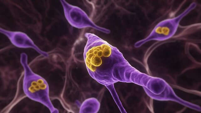 3D Animation of Microglial Cell Polarization M1 M2 States