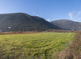 Fototapeta premium landscape with mountains at Mantineia Greece