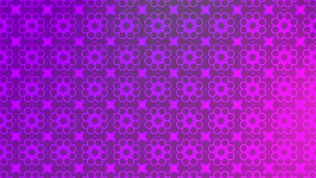 Gradient purple background features repeated floral and star patterns, perfect for backgrounds, wallpaper, digital designs, invitations, and presentations.