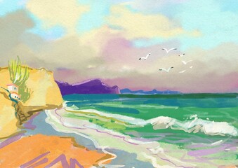 watercolor painting landscape