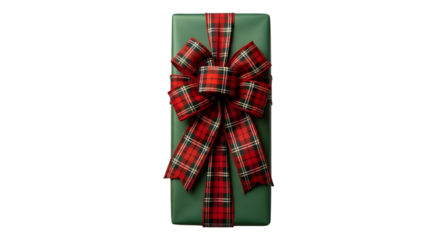 A blurry image of a red gift wrapped in ribbons isolated on transparent background