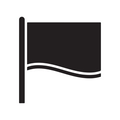 Black flag waving on a pole symbol of mourning or protest
