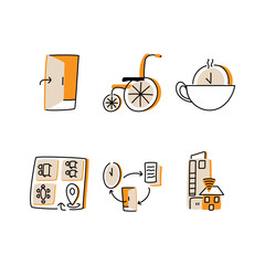 Daily Life Work Inclusive Accessibility Illustration Design Set