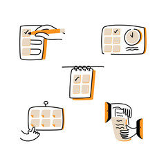 Planning and Office Productivity Organization Illustration Set