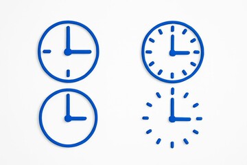 Different clock faces showing various stages of completion