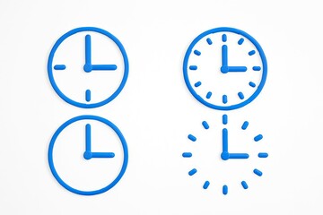 Clock icons representing time management and scheduling
