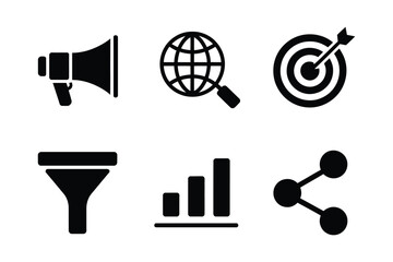 Fototapeta premium Digital marketing and business analytics icons for advertising