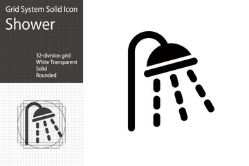 Shower icon, shower room or bathroom symbol