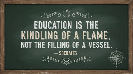 Inspirational quote by Socrates on education and learning