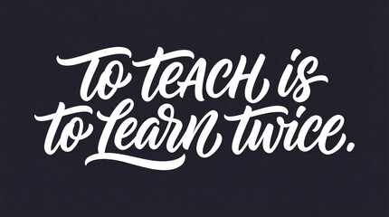 Obraz premium Inspirational quote to teach is to learn twice in education
