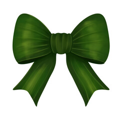 green ribbon bow