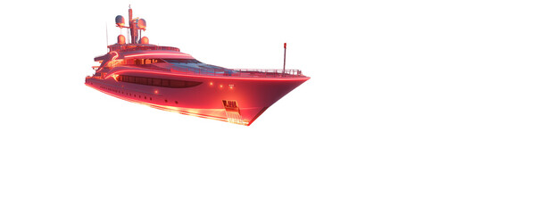 Futuristic Red Luxury Yacht Concept with Modern Design Style