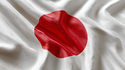 A single vibrant red petal rests upon a textured white fabric background