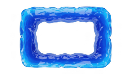 Blue abstract frame isolated on transparent background