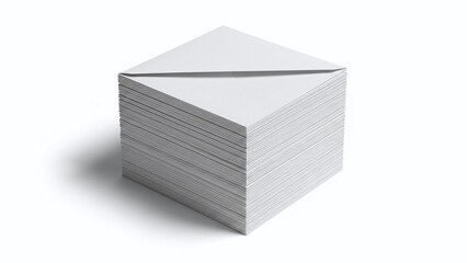 A stack of white paper sheets neatly aligned on a surface
