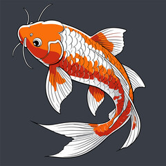 Japanese art style koi fish vector image in an attractive color scheme