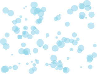 Light blue bubbles on white background