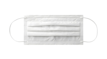 White disposable face mask on white background with soft lighting for healthcare and hygiene product advertising