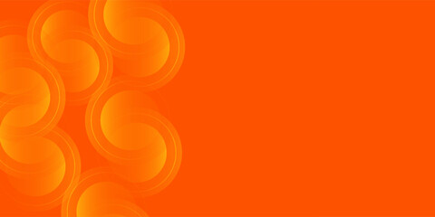 Abstract fresh color of orange background with circles. Geometric circles wiht shiny lines. Minimalist design for banner, poster, invitation or presentation