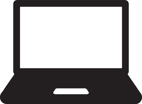 Minimalist Black Silhouette Laptop Icon