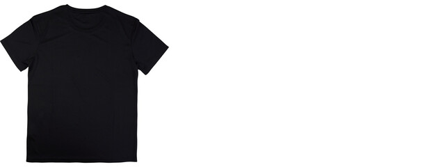 Plain Black T-Shirt Isolated on White Background for Mockup Use