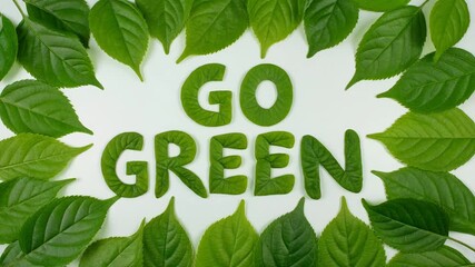 Go Green Environmental Message with Leaves.