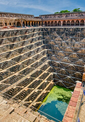 Chand Baori in Abhaneri, built in the 8th&ndash;9th century CE by King Chanda, is a deep, geometric stepwell with 3,500 steps, showcasing ancient water conservation, climate-smart design.