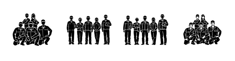 Silhouettes of Teams and Groups of People