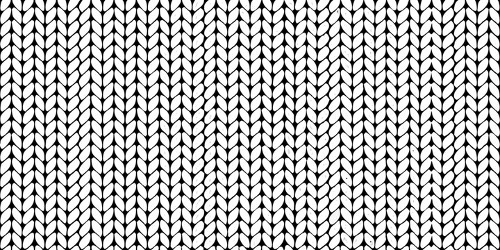 Detailed black and white knit texture displaying a repeating vertical rib pattern