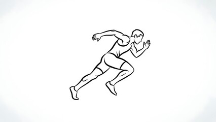 Fototapeta premium Athlete running with dynamic motion and energy