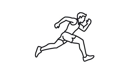 Fototapeta premium Man running in dynamic motion with athletic posture