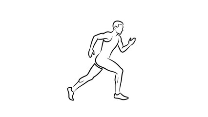 Obraz premium Man running in dynamic motion with athletic build and energetic stride