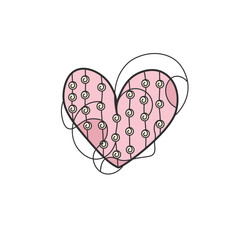 Decorative Heart Line Pattern Illustration