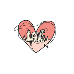 Hand Drawn Love Heart Doodle Illustration